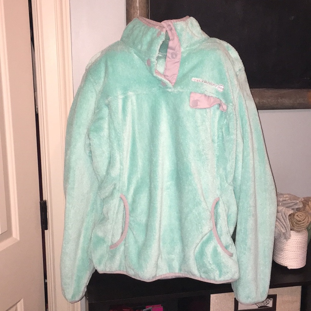 bright blue jacket